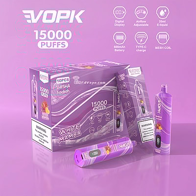 VOPK Shisha Hookah 15000 15k Puffs Disposable Vape 0% 2% 3% 5% Nicotine 10Tastes LED Display Factory Direct