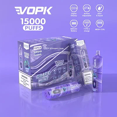 VOPK Shisha Hookah 15000 15k Puffs Vape desechable 0% 2% 3% 5% Nicotina 10Tastes Pantalla LED Directo de fábrica