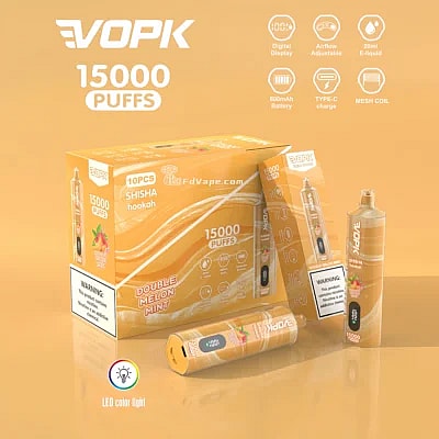 VOPK Shisha Hookah 15000 15k Puffs Vape desechable 0% 2% 3% 5% Nicotina 10Tastes Pantalla LED Directo de fábrica