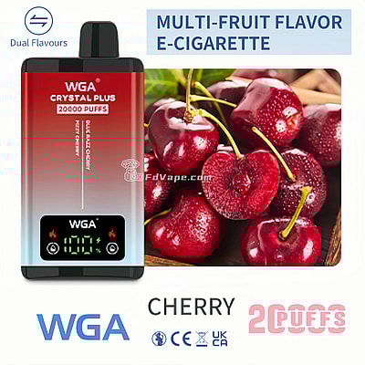 WGA Crystal Plus 20000 20K Puffs Double Taste Disposable Vape 5% Nikotin 18 Tastes LED Display Factory Direct