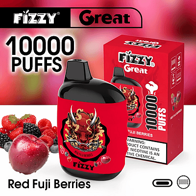 Fizzy Great 10k 10000 Puffs Wegwerp Vape Pen 2% 5% Nicotine 10Tastes Fabriek Direct