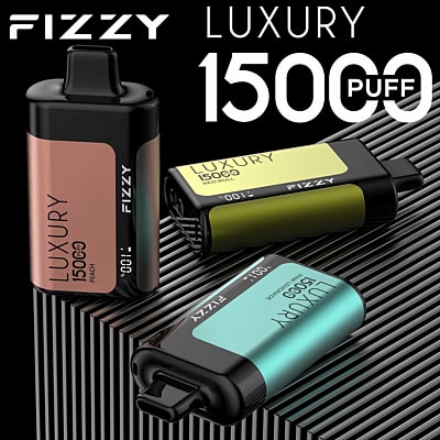 Fizzy Luxury 15k 15000 Puffs Disposable Vape Pen 2% 5% Nicotine 15Tastes-LED Display -Factory Direct