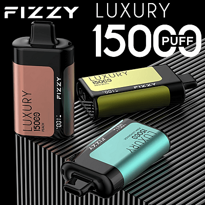Fizzy Luxury 15k 15000 Puffs Disposable Vape Pen 2% 5% Nicotine 15Tastes-LED Display -Factory Direct