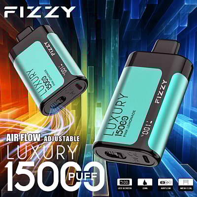 Fizzy Luxury 15k 15000 Puffs Disposable Vape Pen 2% 5% Nicotine 15Tastes-LED Display -Factory Direct