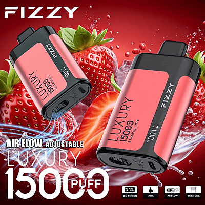 Fizzy Luxury 15k 15000 Puffs Disposable Vape Pen 2% 5% Nicotine 15Tastes-LED Display -Factory Direct