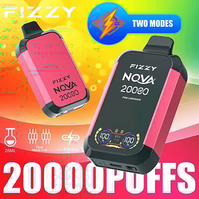 Fizzy Nova 20k 20000 Puffs Dual Mesh Einweg-Vape-Pen 2% 5% Nikotin 12Tastes LCD-Bildschirm Fabrik direkt