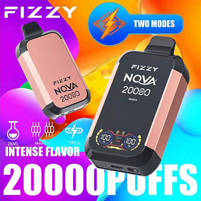Fizzy Nova 20k 20000 Puffs Dual Mesh Einweg-Vape-Pen 2% 5% Nikotin 12Tastes LCD-Bildschirm Fabrik direkt