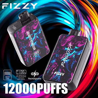 Fizzy Pandora 12k 12000 Puffs Stylo Vape Jetable 2% 5% Nicotine 12 Goûts Affichage LED Directement depuis l'usine