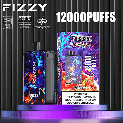 Fizzy Pandora 12k 12000 Puffs Stylo Vape Jetable 2% 5% Nicotine 12 Goûts Affichage LED Directement depuis l'usine