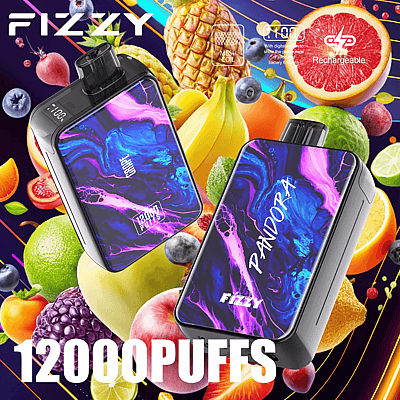 Fizzy Pandora 12k 12000 Puffs Stylo Vape Jetable 2% 5% Nicotine 12 Goûts Affichage LED Directement depuis l'usine