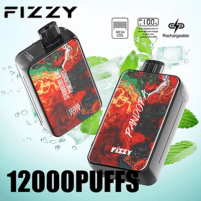 Fizzy Pandora 12k 12000 Puffs Stylo Vape Jetable 2% 5% Nicotine 12 Goûts Affichage LED Directement depuis l'usine
