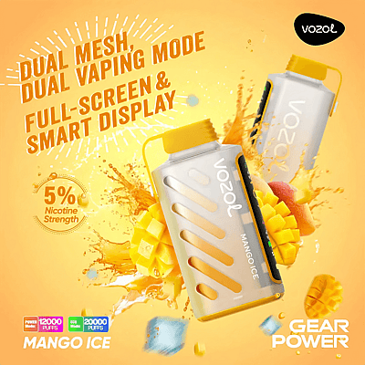 VOZOL Gear Power 20k 20000 Dual Mode Disposable Vape 5% Nicotine 20Tastes LED Display Factory Direct