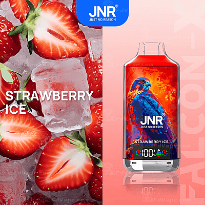Vaporizador JNR Strawberry Ice con diseño de halcón colorido y pantalla digital