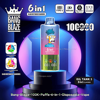 BANG BLAZE 6in1フレーバー 100000puff 切り替え式 Bang Blaze 6in1 100000 puffs 6 Flavor Switching Original Genuine