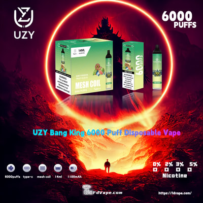Original Wholesale UZY Bang King 6000 6k Puff Disposable Vape - High-capacity disposable vaping device