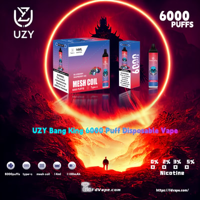 Original Wholesale UZY Bang King 6000 6k Puff Disposable Vape - High-capacity disposable vaping device