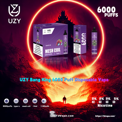 Original Wholesale UZY Bang King 6000 6k Puff Disposable Vape - High-capacity disposable vaping device