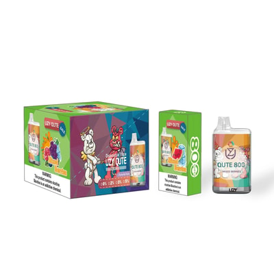 UZY QUTE 800 puffs is a disposable electronic cigarette. With a built-in 550mAh battery and 3.0ml of pre-filled nicotine salt e-liquid, this compact device delivers up to 800 puffs of smoke, and the 1.2 Ohm mesh coil RGB Light delivers pure flavor for a fantastic taste from the first to the last puff