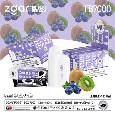 ZGAR Foggy Box 7000 7K Puffs Disposable Vape - High-capacity disposable vape device offering 7000 puffs