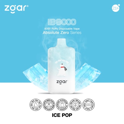 ZGAR ICE BOX 8000 8k Puffs Disposable Vape - High-capacity disposable vape device offering 8000 puffs