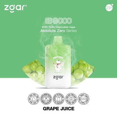 ZGAR ICE BOX 8000 8k Puffs Disposable Vape - High-capacity disposable vape device offering 8000 puffs