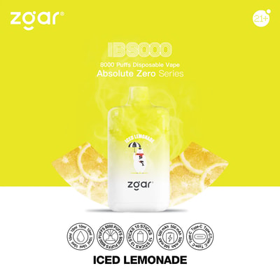 ZGAR ICE BOX 8000 8k Puffs Disposable Vape - High-capacity disposable vape device offering 8000 puffs