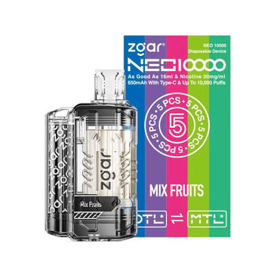 ZGAR NEO 10000 10k Puffs Disposable Vape - High-capacity disposable vape device offering 10000 puffs