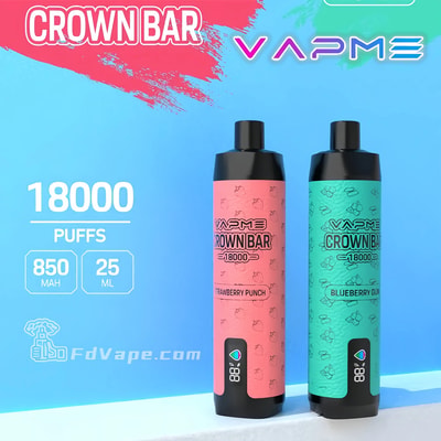 VAPME Crown Bar 18000 Puffs Pro Max Top Sale Stylo Vape Jetable - Dispositif de vapotage jetable haute capacité