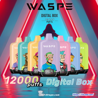 WASPE 12000 Puffs Digital Box Vape desechable - Dispositivo de vape de alta capacidad con pantalla de caja digital