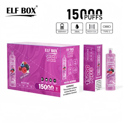 15000 puffs to cigarettes ELF BOX LS 15000 15k Puffs Disposable Vape Many Nicotine Tastes  Rechargeable E Cigarette Wholesale