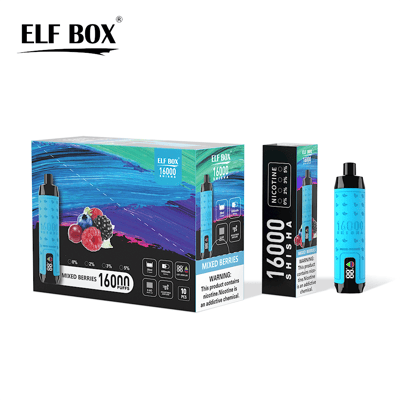 ELF BOX SHISHA 16000 16k Puffs Disposable Vape Many Nicotine Tastes LED Display Rechargeable E Cigarette Wholesale
