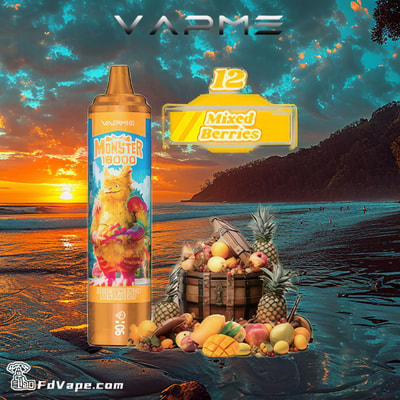 VAPME Monster 16000 16k Puffs Disposable Vape Many Nicotine Tastes Rechargeable LED Display E Cigarette Wholesale