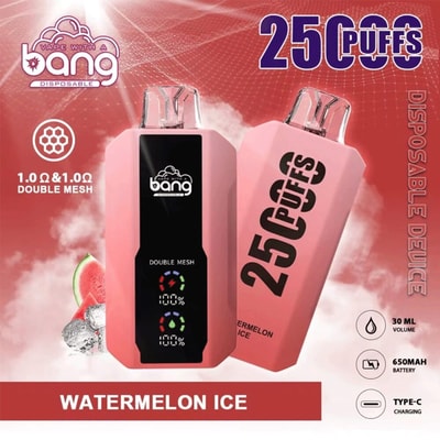 Bang 25000 25k Puffs 0% 2% 3% 5% Nicotine New LED Display Disposable Vape - High-capacity vaping device with LED display
