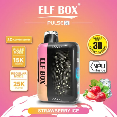 ELF Box 25K Pulse X 25000 Puffs Vape desechable 0%-5% Nicotina 10 sabores Gypsophila Pantalla LED Fábrica directa