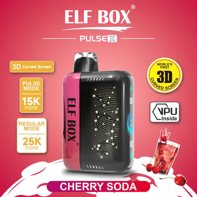 ELF Box 25K Pulse X 25000 Puffs Vape desechable 0%-5% Nicotina 10 sabores Gypsophila Pantalla LED Fábrica directa