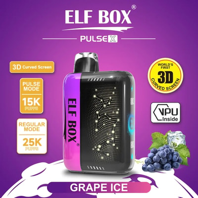 ELF Box 25K Pulse X 25000 Puffs Vape desechable 0%-5% Nicotina 10 sabores Gypsophila Pantalla LED Fábrica directa