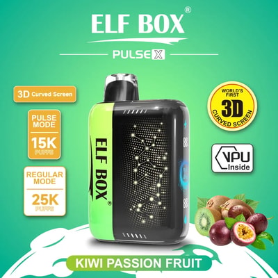 ELF Box 25K Pulse X 25000 Puffs Vape desechable 0%-5% Nicotina 10 sabores Gypsophila Pantalla LED Fábrica directa
