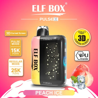ELF Box 25K Pulse X 25000 Puffs Vape desechable 0%-5% Nicotina 10 sabores Gypsophila Pantalla LED Fábrica directa