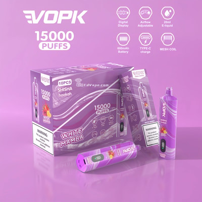 VOPK Shisha Hookah 15000 15k Puffs Disposable Vape 0% 2% 3% 5% Nicotine 10Tastes LED Display Factory Direct