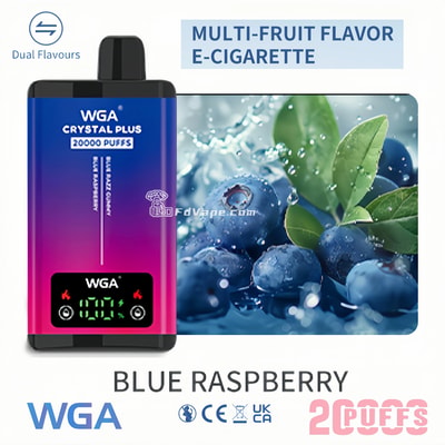 WGA Crystal Plus 20000 20 tys. zaciągnięć, podwójny smak, jednorazowy waporyzator, 5%, nikotyna, 18 smaków, wyświetlacz LED, prosto z fabryki