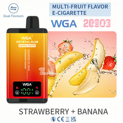 WGA Crystal Plus 20000 20K Puffs Double Taste Disposable Vape 5% Nicotine 18Tastes LED Display Factory Direct