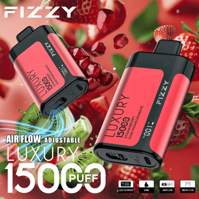 Stylo vape jetable Fizzy Luxury 15k 15000 Puffs 2% 5% Nicotine 15Tastes-Affichage LED-Directement depuis l'usine