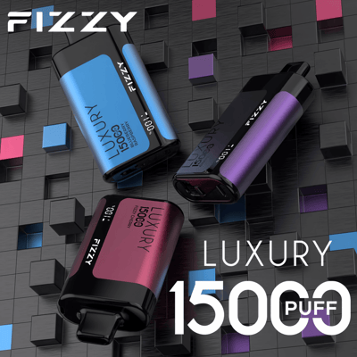 Stylo vape jetable Fizzy Luxury 15k 15000 Puffs 2% 5% Nicotine 15Tastes-Affichage LED-Directement depuis l'usine