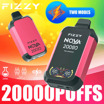 Stylo vape jetable Fizzy Nova 20k 20000 bouffées à double maille 2% 5% Nicotine 12 goûts Écran LCD Usine directe