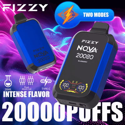 Stylo vape jetable Fizzy Nova 20k 20000 bouffées à double maille 2% 5% Nicotine 12 goûts Écran LCD Usine directe