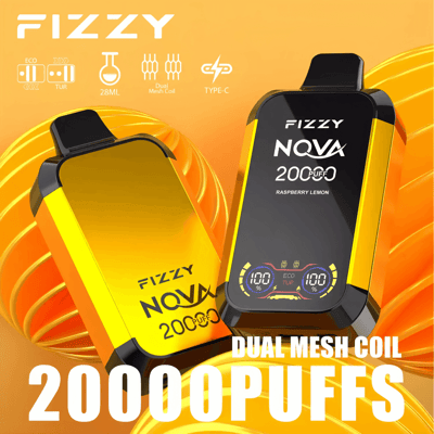Stylo vape jetable Fizzy Nova 20k 20000 bouffées à double maille 2% 5% Nicotine 12 goûts Écran LCD Usine directe