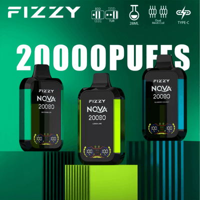 Fizzy Nova 20k 20000 Puffs Dual Mesh Disposable Vape Pen 2% 5% Nicotine  12Tastes LCD Screen Factory Direct - FDVAPE