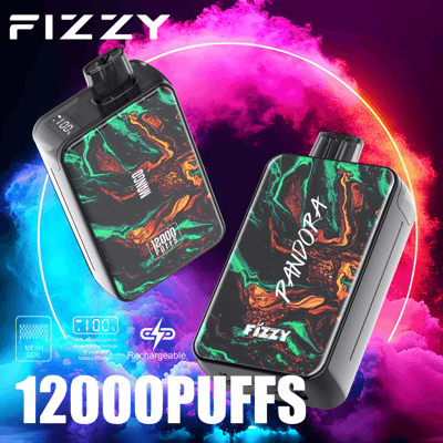 Fizzy Pandora 12k 12000 Puffs Caneta Vape Descartável 2% 5% Nicotina 12 Sabores Display LED Direto da Fábrica