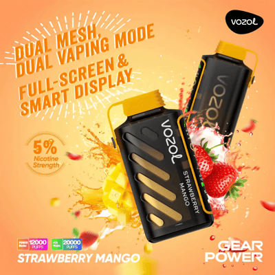 VOZOL Gear Power 20k 20000 Vape jetable à double mode 5% Nicotine 20 goûts Affichage LED Direct usine
