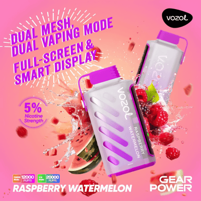VOZOL Gear Power 20k 20000 Vape jetable à double mode 5% Nicotine 20 goûts Affichage LED Direct usine